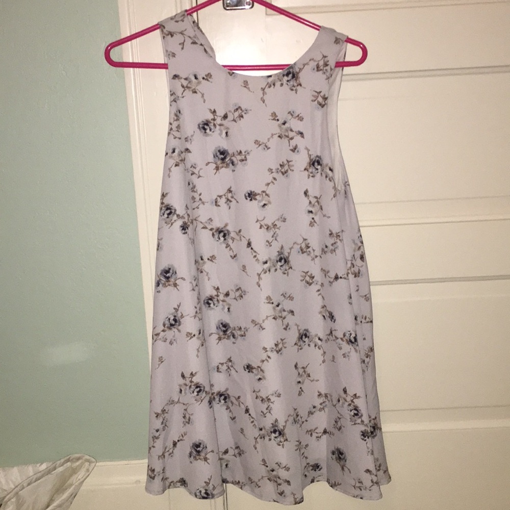 light blue mini dress with flowers